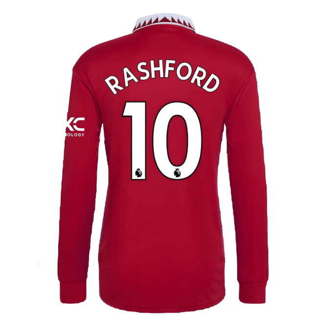classic 2022-2023 Man Utd Long Sleeve Home Shirt (RASHFORD 10)