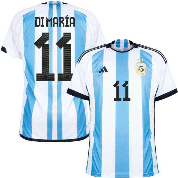 Argentina World Cup 2022 Home DI MARIA Soccer Jersey Football Shirt -