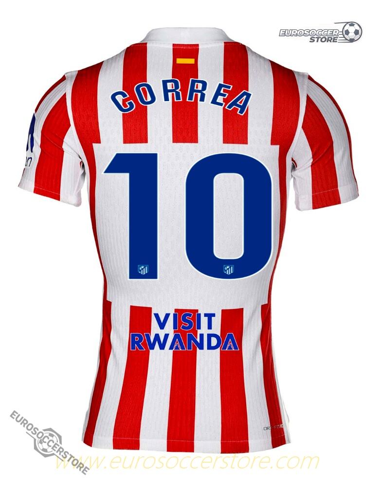 Atletico Madrid 25-26 Home Jersey with CORREA 10 Printing