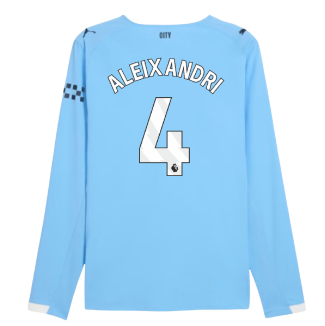 Women's 2025-2026 Man City Authentic Long Sleeve Home Shirt (Aleixa...