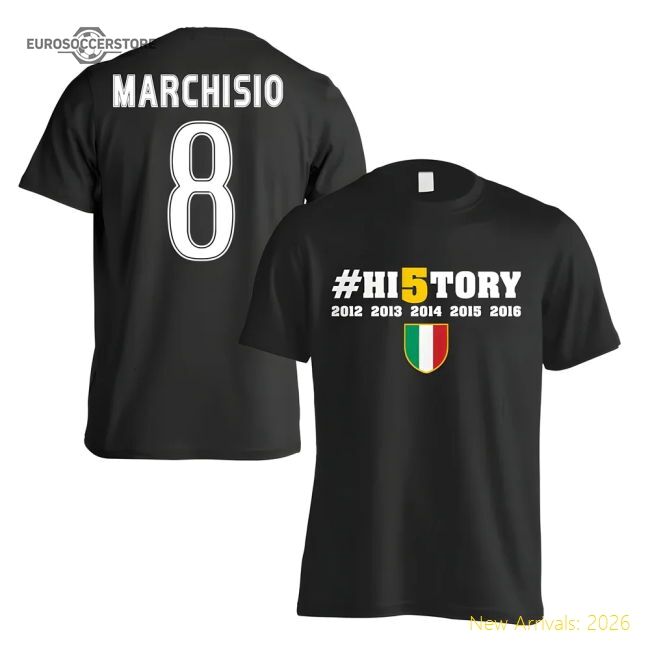 Black And Whites History Winners Fan T-shirt (marchisio 8) - Black