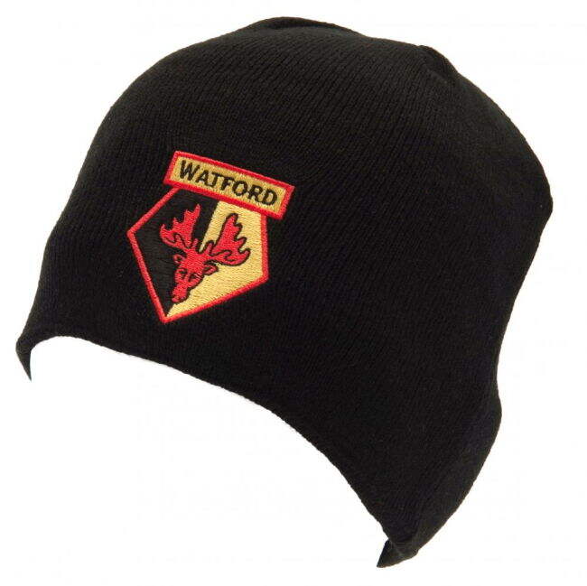 Watford FC Black Beanie - premium