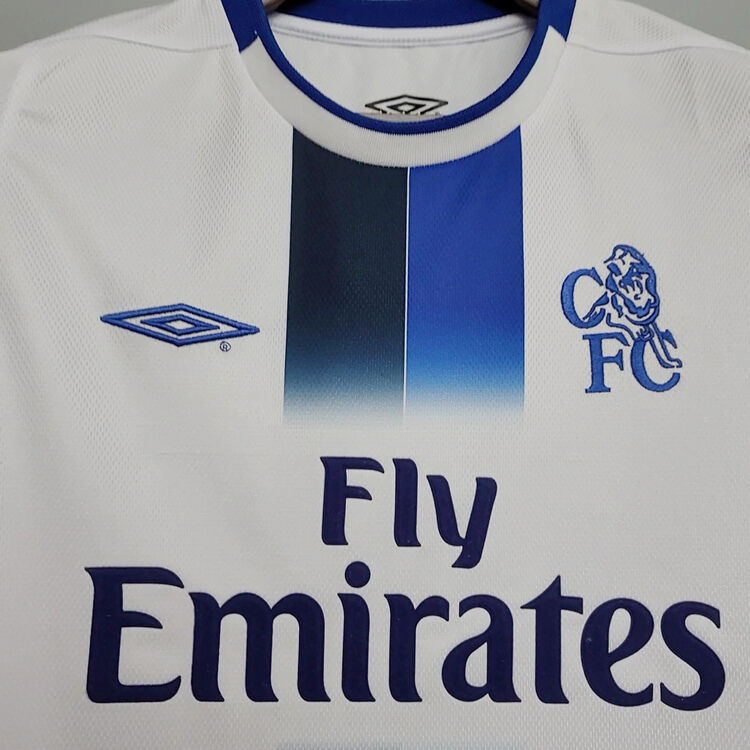 03-05 CHELSEA RETRO AWAY WHITE SOCCER SHIRT JERSEY - Official Replica