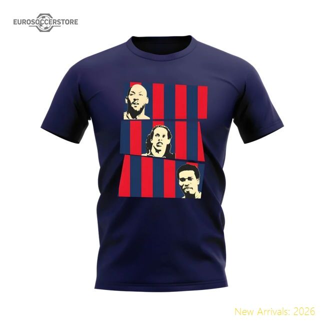 Genuine High-Quality Anelka Ronaldinho Okocha Psg T-Shirt (Navy)