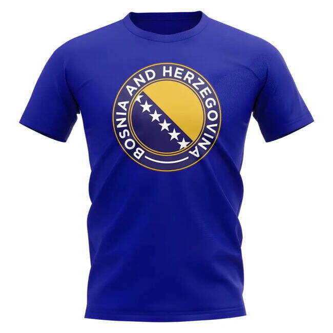 Bosnia and Herzegovina Football Badge T-Shirt (Royal)