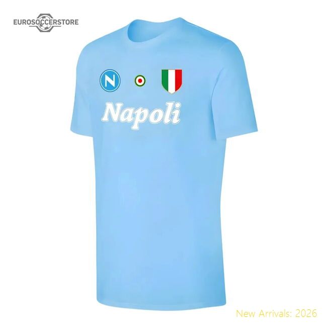Napoli Fc vintage 8687 T-shirt - Light Blue - Match Quality