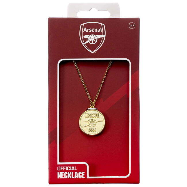 Adult Arsenal FC Gold Finish Crest Necklace