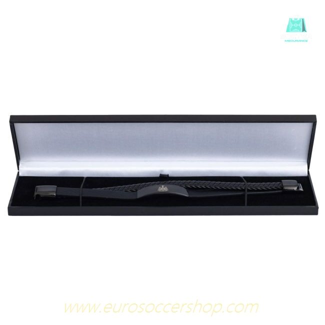 Newcastle United FC Black IP Leather Bracelet