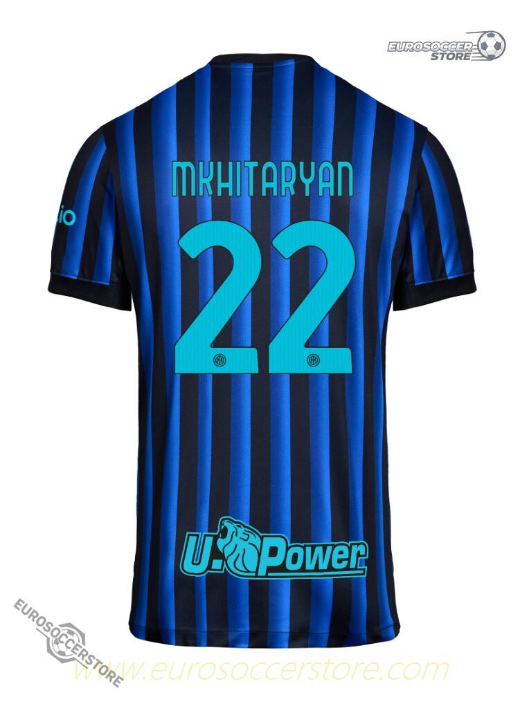 Inter Milan's 25-26 Home Jersey featuring MKHITARYAN with the number 22