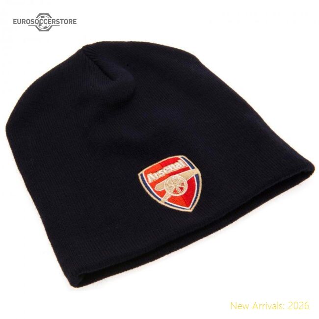 Authentic Arsenal Fc Navy Crest Beanie - Premium Quality Football