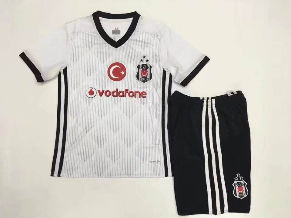 Kids Besiktas Home 201718 Soccer KitShirtShorts - Official Replica