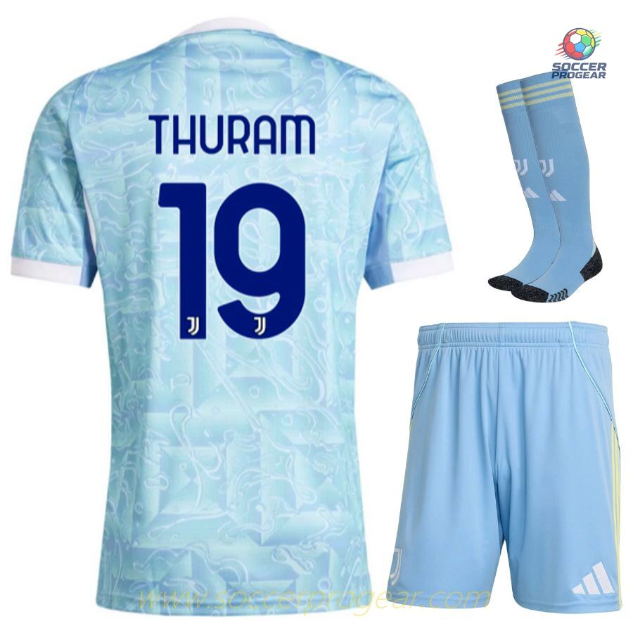 Juventus Youth Away Football Soccer Jersey Football Jersey 2025-26 Edition Thuram