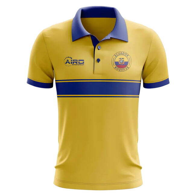 World Ecuador Concept Stripe Polo Shirt (Yellow) Team Soccer