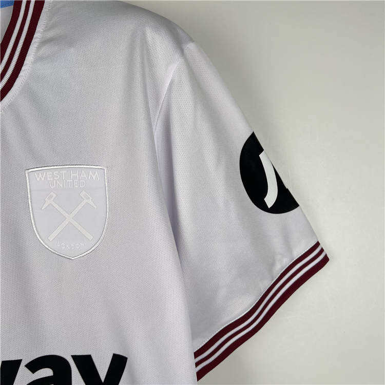 West Ham United 2324 Football Shirt Away White Soccer Shirt -