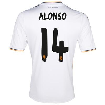 13-14 Real Madrid 14 Alonso Home Jersey Shirt - Official Replica 2435