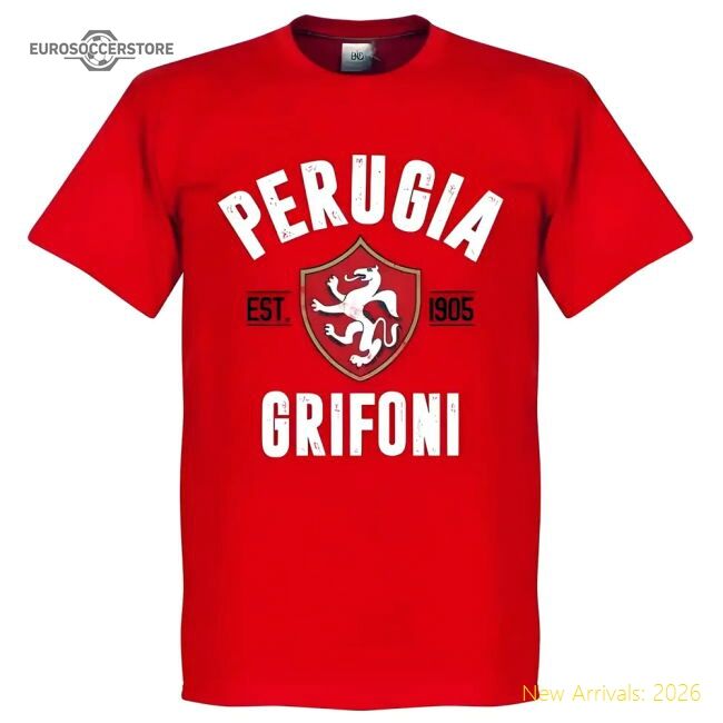 Elite Perugia Established T-shirt - Red - Unbeatable Value