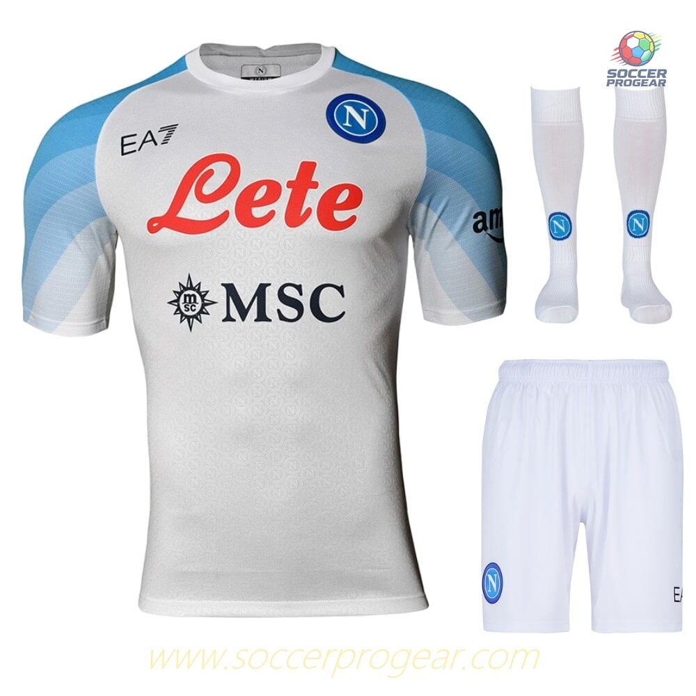 NAPLES EA7 AWAY KIDS KIT JERSEY 2022 2023