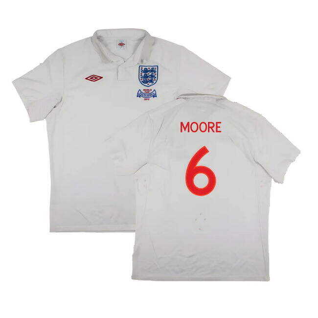 Mall Discounts England 2009-10 World Cup Home shirt (XL) (Very Good) (Moore 6) Avant-garde