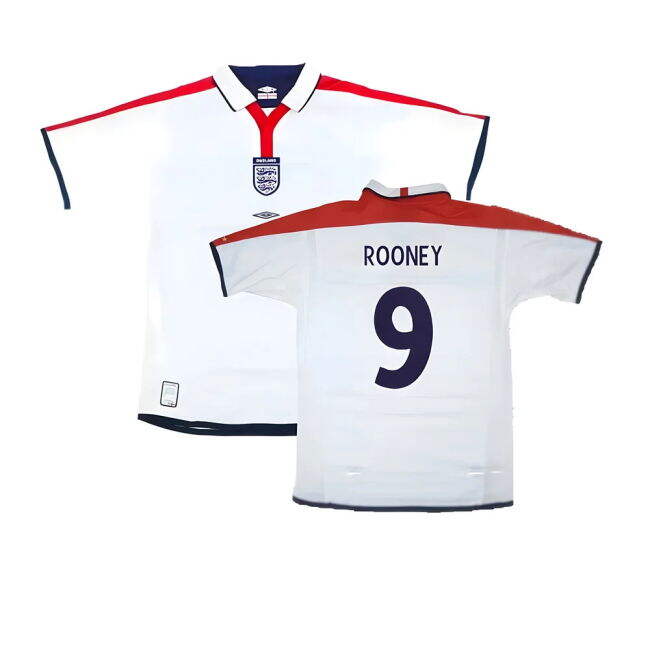 England 2003-05 Home Shirt ((Very Good) L) (Rooney 9)