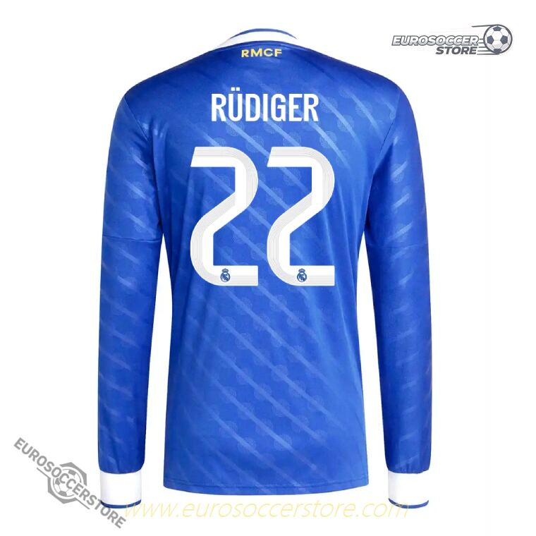 Real Madrid 25-26 Third Long Sleeve Jersey Featuring RÜDIGER 22