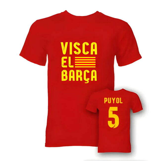 Carlos Puyol Visca El Barca Hero T-Shirt (Red) - Stadium Quality - ...