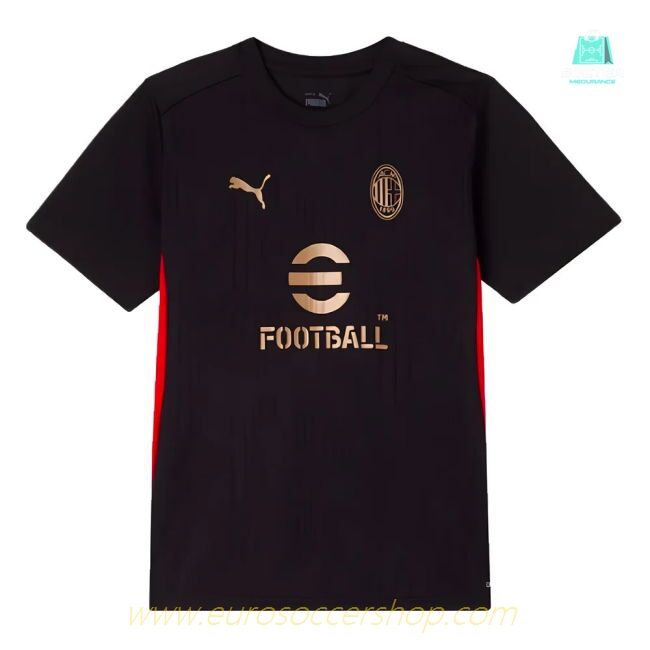 2024-2025 AC Milan Training Shirt (Black) - Kids (Rafa Leao 10)