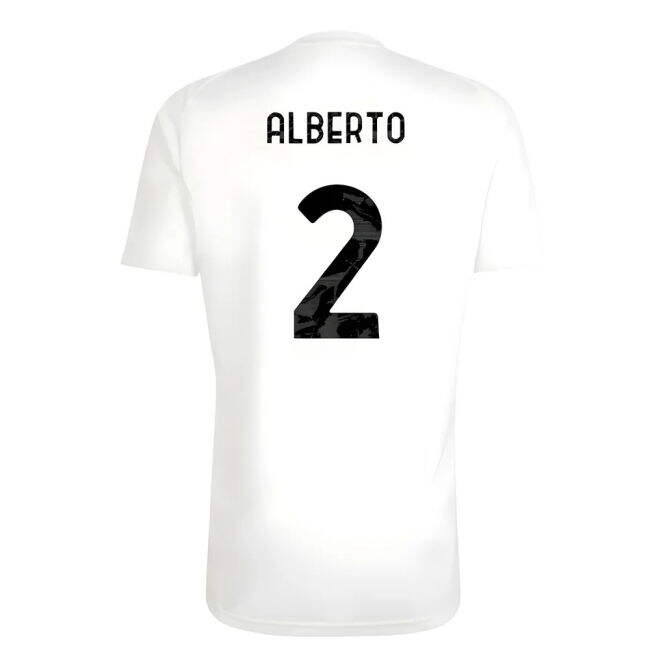 Official Juve Juventus Training Shirt White Alberto #2 Ultra Comfo...