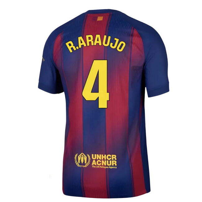 2025-2026 Barcelona Home Authentic Football Shirt (R.Araujo 4)