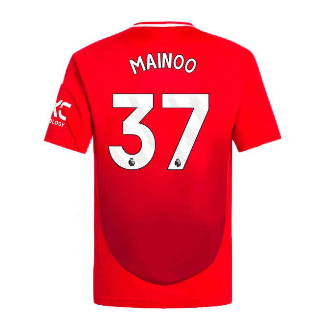 Top Tier Football Man Utd Home Shirt Kids Mainoo #37 Updated Desig...