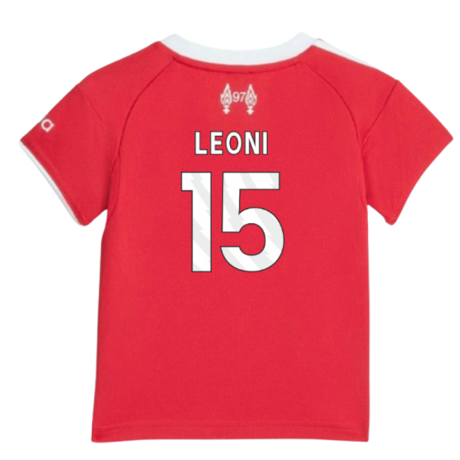 match worn 2025-2026 Liverpool Home Baby Kit (Leoni 15)