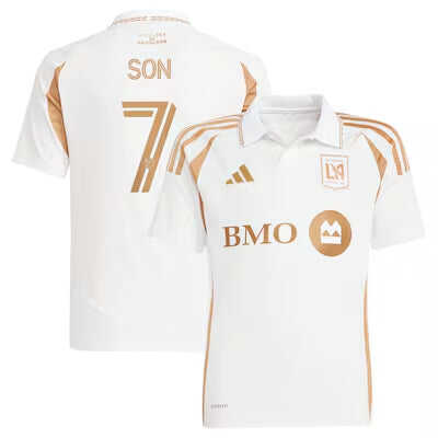 Fan Version Men's LAFC #7 Son Heung-Min White 2025 Away Authentic Kit
