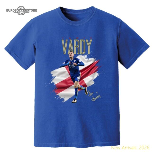 Authentic Jamie Vardy Leicester Celebration T-shirt (blue) - Premium