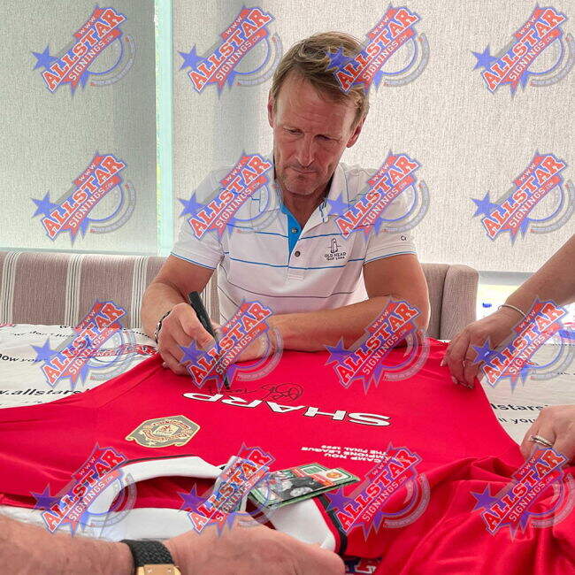 football shirt Manchester United FC 1999 Solskjaer & Sheringham Sig...