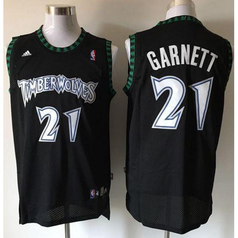 Timberwolves #21 Retro Garnett Black Stitched NBA Jersey