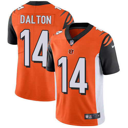 Authentic Bengals #14 Andy Dalton Orange Alternate Limited NFL Jersey