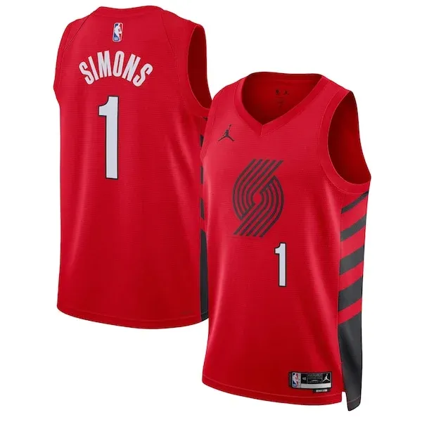 High-Quality Anfernee Simons POR Swingman Jersey - Red - Fan Favorite