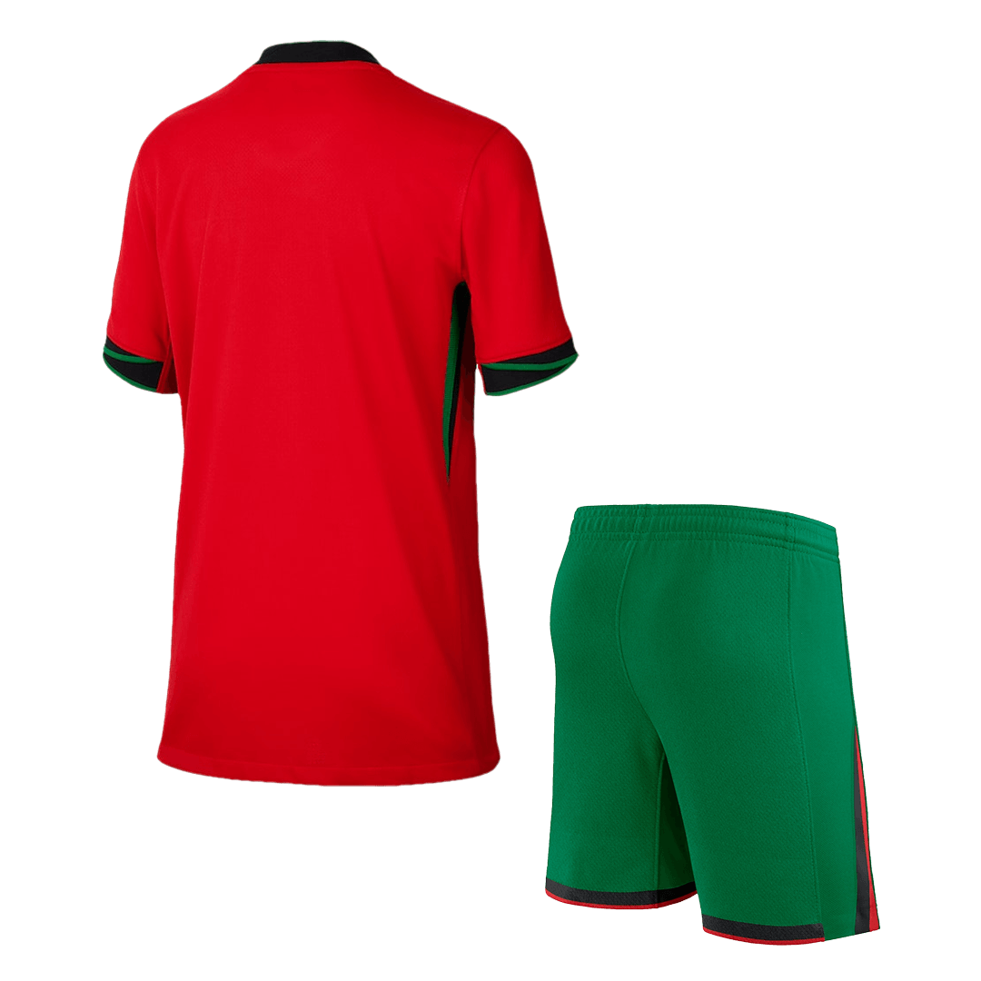 Kid's Portugal Home Jerseys Kit(Jersey+Shorts) Euro 2024 Authentic Kit