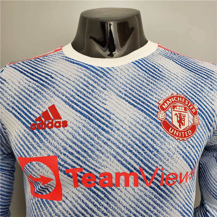 Manchester United 21-22 Away Light Blue Soccer Jersey Football Shirt
