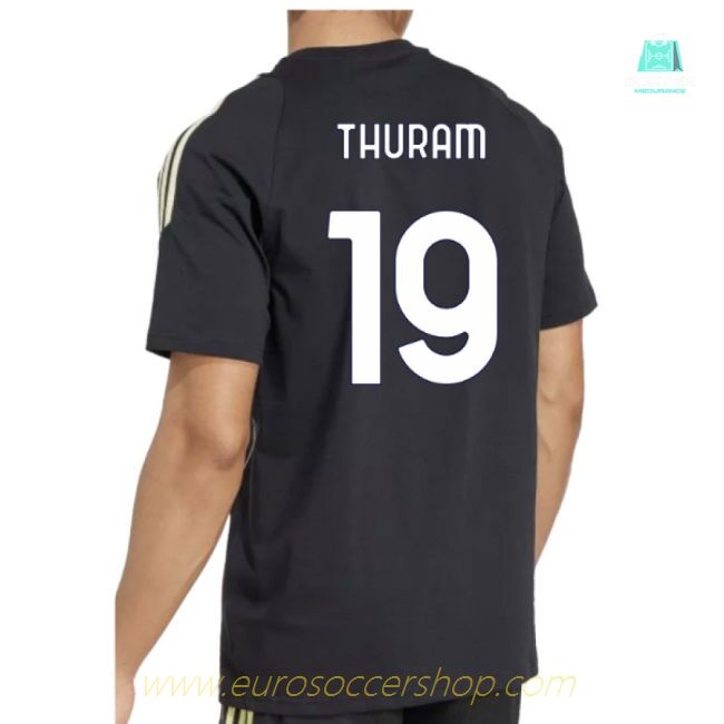 2025-2026 Juventus Training Tee (Black) (Thuram 19)