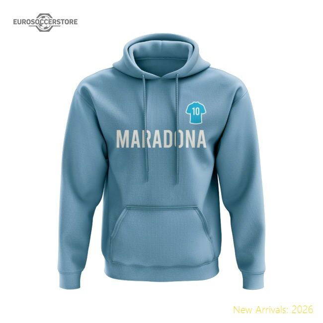 Diego Maradona Napoli Fc Number Hoody (sky) - Great Value