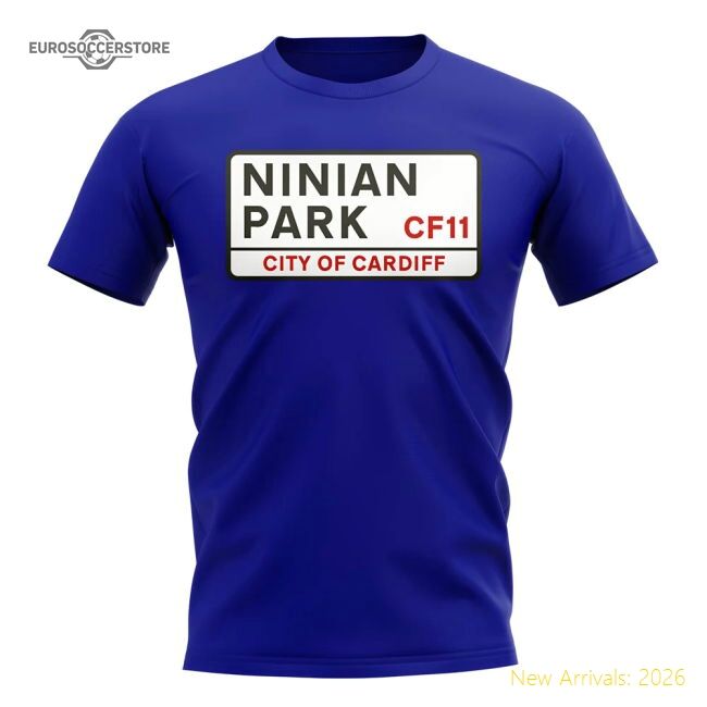 Excellent Cardiff Ninian Park Street Sign T-shirt (royal)
