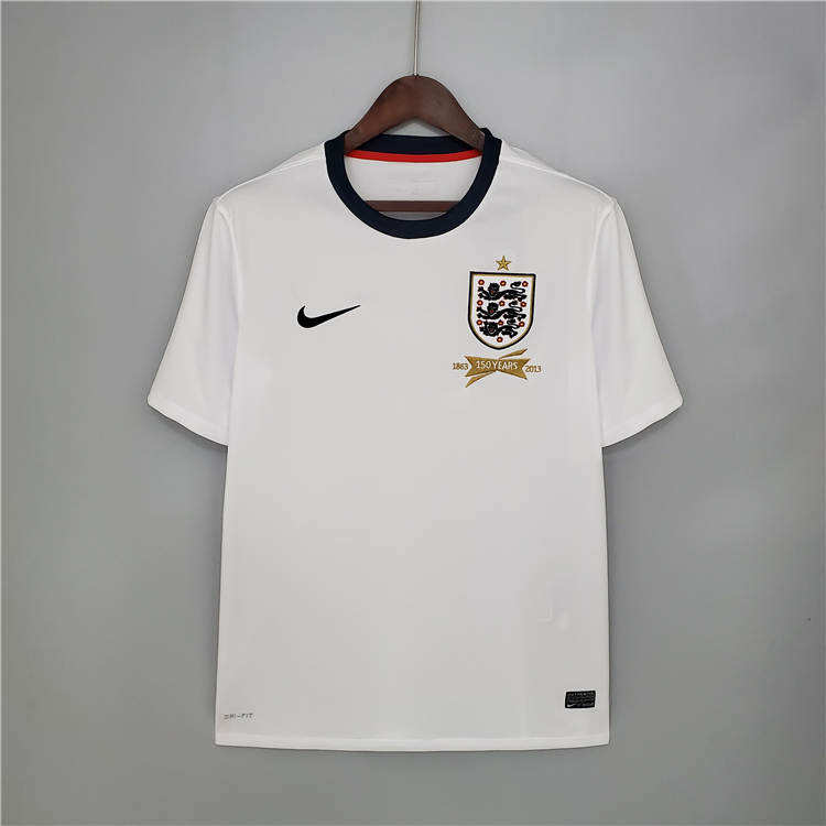 2013 England Home White Retro Soccer Jersey Football Shirt - Official