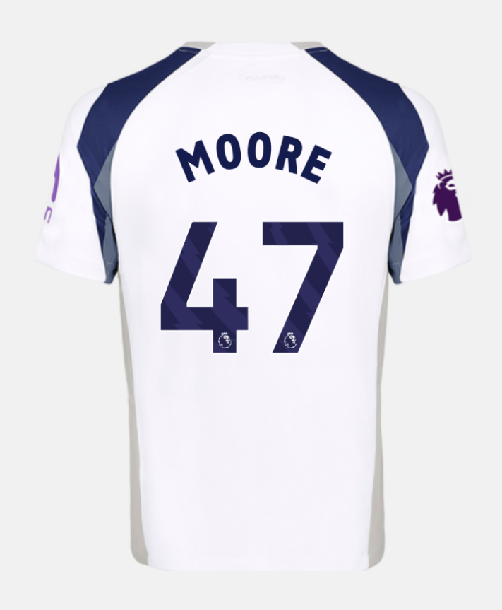 25-26 Tottenham Hotspur Home Jersey with MOORE 47 Printing