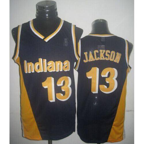 Mitchell And Ness Indiana Pacers #13 Mark Jackson Navy Blue Throwback Stitched NBA Jersey Mens