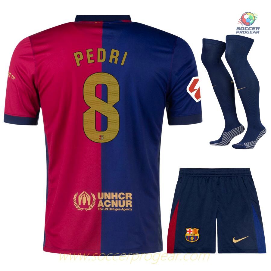 Barca Kids Edition Soccer Uniform Soccer Jersey 2024/25 Collection Home Pedri