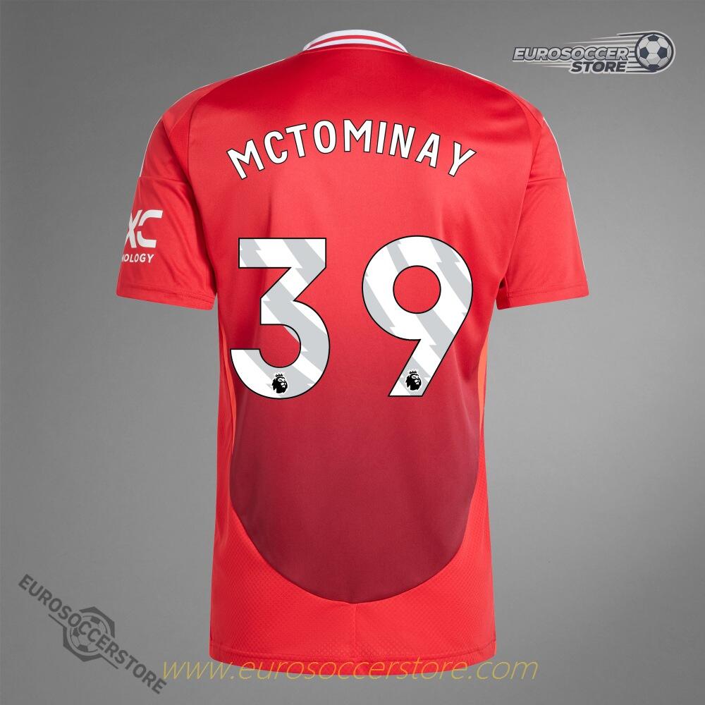 Manchester United's MCTOMINAY 39 Home Jersey for the 24-25 season.