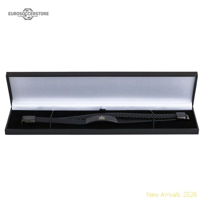 Authentic Newcastle United Fc Black Ip Leather Bracelet - Premium