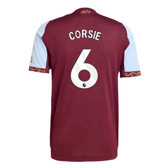 2025-20 Aston Villa Home Football Kit Corsie Printing L M S