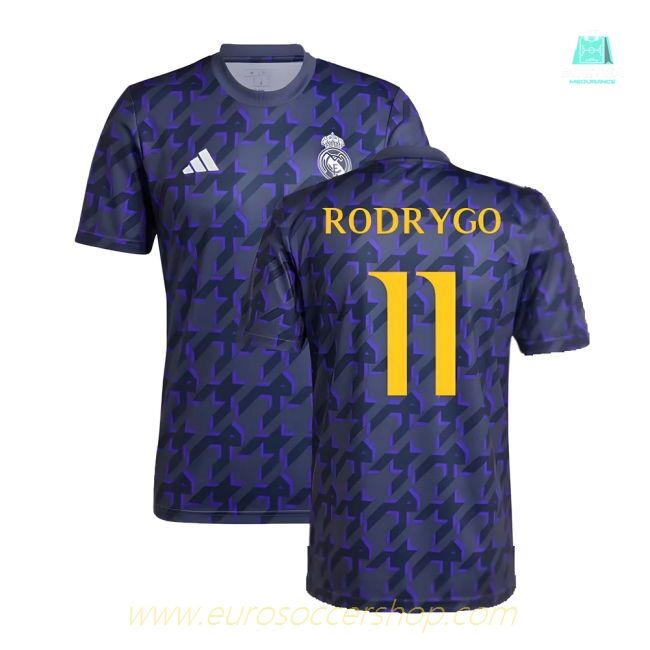 2023-2024 Real Madrid Pre-Match Shirt (Shadow Navy) (Rodrygo 11)