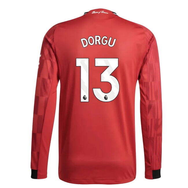 2025-2026 Man Utd Authentic Long Sleeve Home Shirt (Dorgu 13) (Fan ...